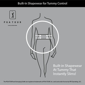 Hem vent detail on PGA TOUR golf pants for comfortable fit with golf shoes.