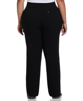 PGA TOUR tummy-control detail showing built-in shapewear for a flattering, smooth fit.