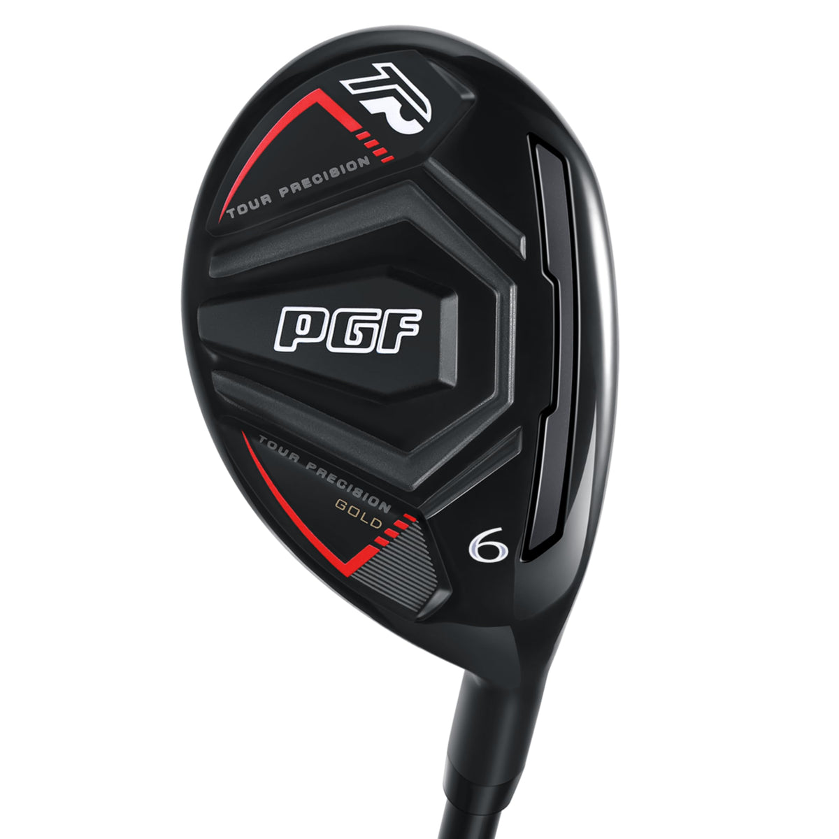 PGF Gold Tour Hybrid face close-up showing forged carbon steel for speed and consistency