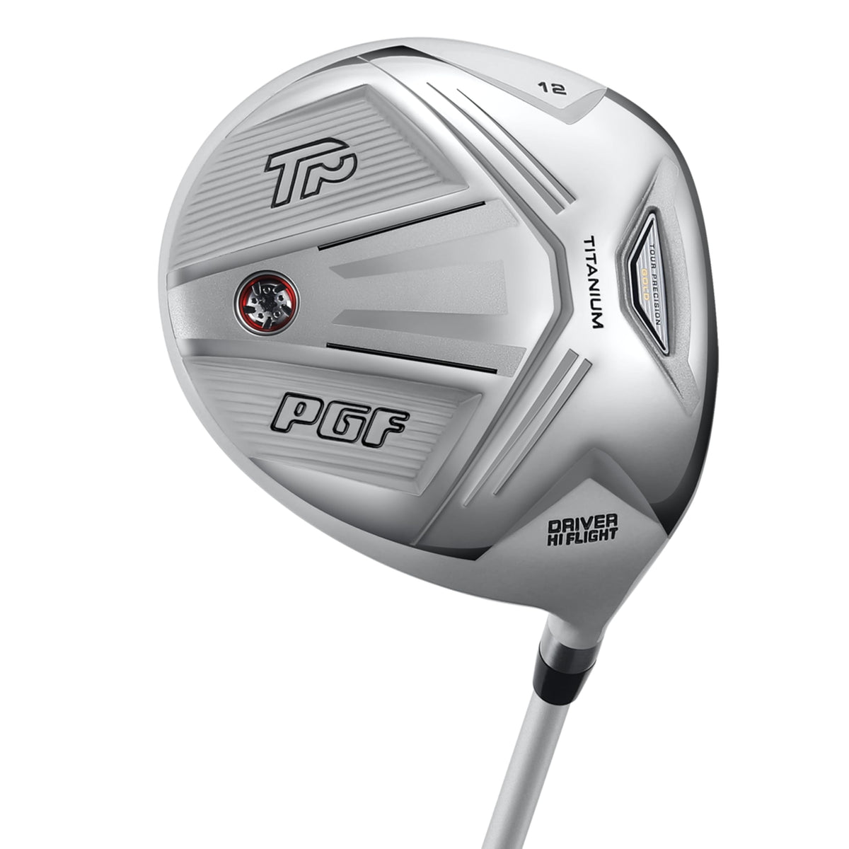 PGF Gold Tour driver front view emphasizes premium build for precise alignment and consistent contact.
