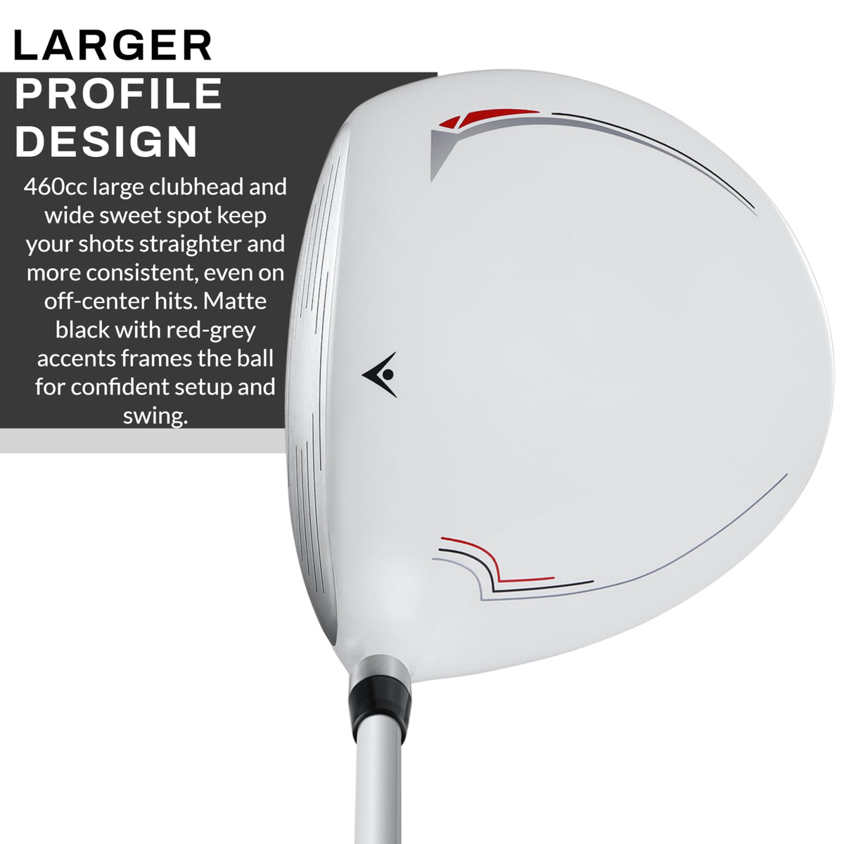 PGF Gold Tour driver high MOI head shot showcases forgiveness on off-center strikes.