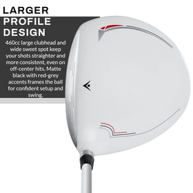 PGF Gold Tour driver high MOI head shot showcases forgiveness on off-center strikes.