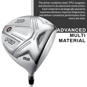 PGF Gold Tour driver left-hand setup image illustrates fit for left-handed players.