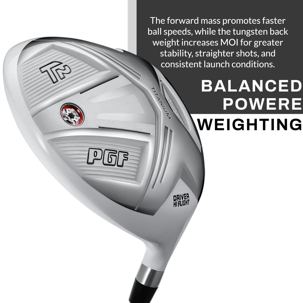 PGF Gold Tour driver swing dynamics highlights smooth tempo for longer, controlled shots.