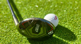 PGF GCWarehouse Gold Tour hybrid sole design supports clean turf interaction.