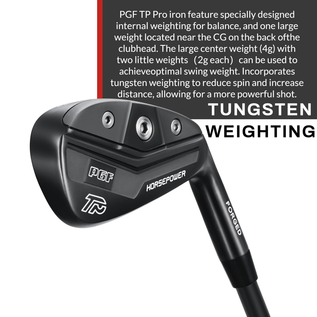 PGF Gold TP head close-up showing sleek design and speed potential