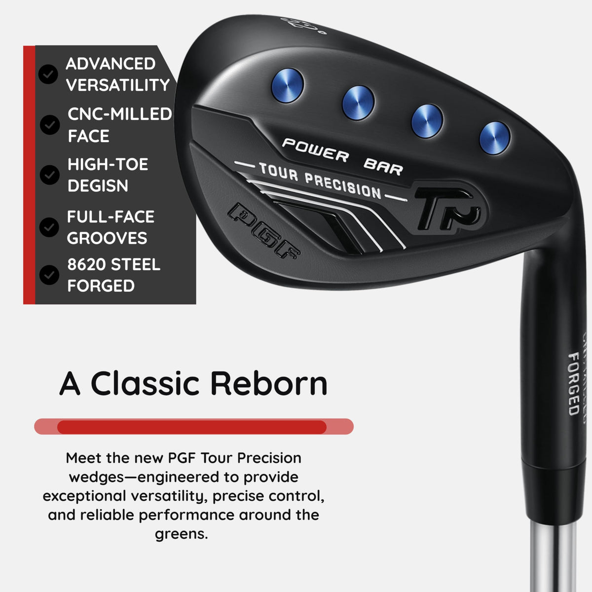 PGF Gold TP 56-degree full-face milled wedge for reliable bunker exit
