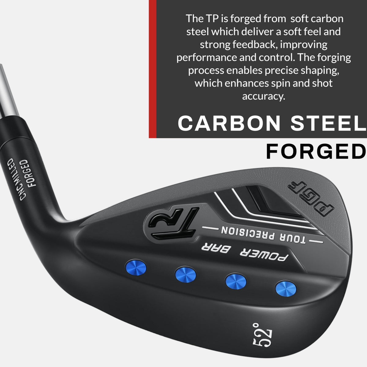 PGF Gold TP 60-degree full-face milled wedge for precise short-game control
