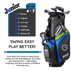 PGF Gold TP JR lightweight shafts promote smooth swing for young players.