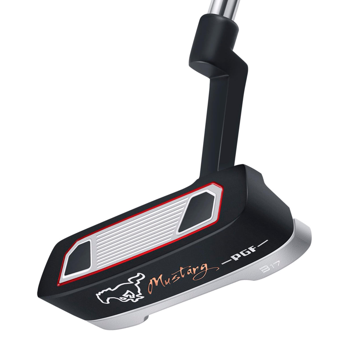 PGF Mustang Blade putter left-handed 35-inch design improves alignment and feel.