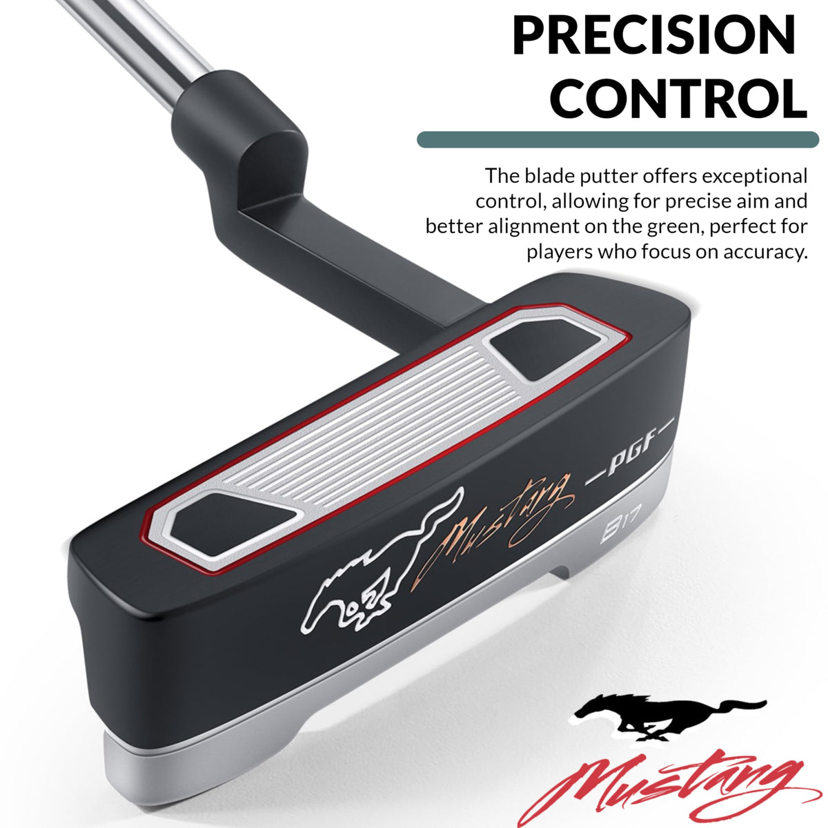 PGF Mustang offers four head styles for personalized look and performance.