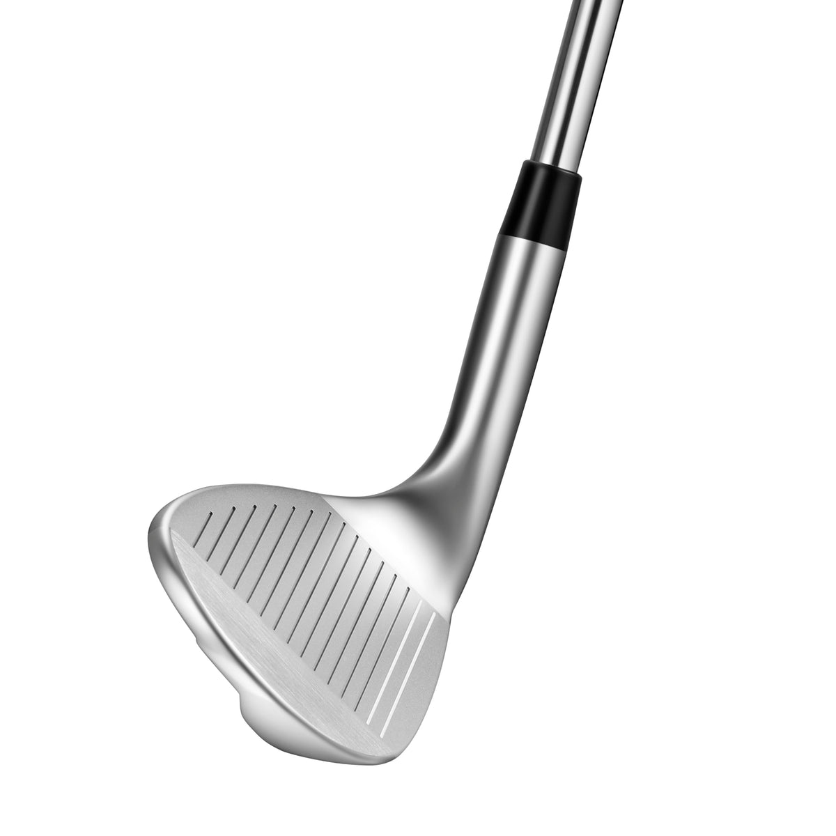PGF Mustang 7 wedge high-toe profile in hand for better turf contact and control.