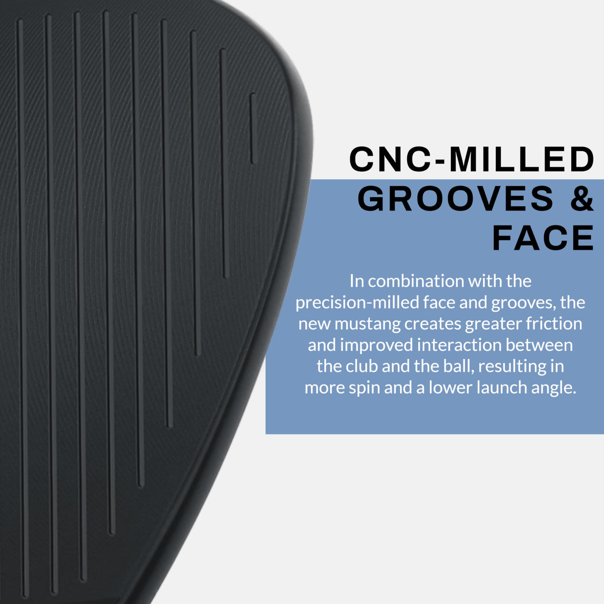 PGF Mustang CNC milled grooves close-up for consistent spin.
