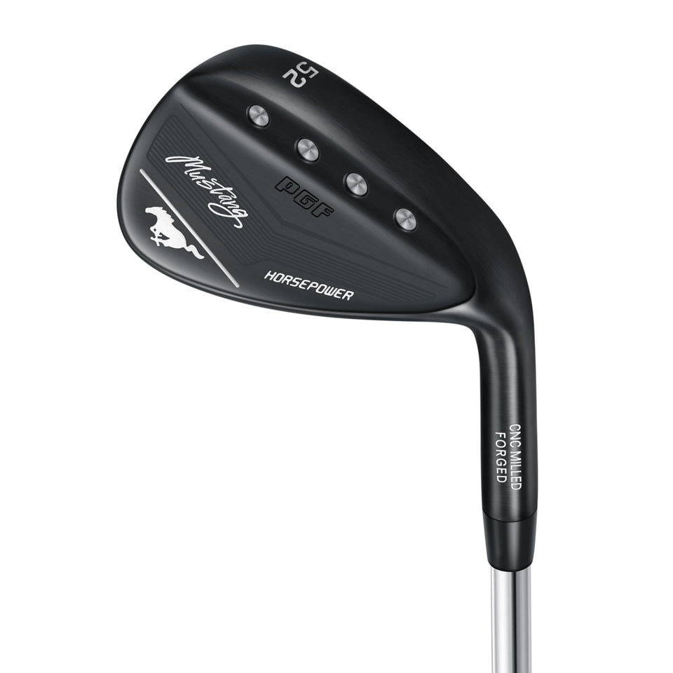 PGF Mustang full-face milled wedge front view for confident lie play.