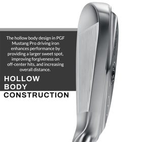 PGF Mustang Horsepower Pro driving iron hollow body improves forgiveness on off-center hits