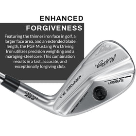 PGF Mustang Horsepower Pro driving iron adjustable weight helps tailor feel