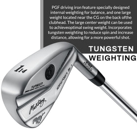 PGF Mustang Horsepower Pro driving iron ultra-thin face close-up enhances distance across the face