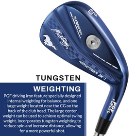 PGF Mustang Horsepower Pro driving iron sole view highlighting versatility on fairways