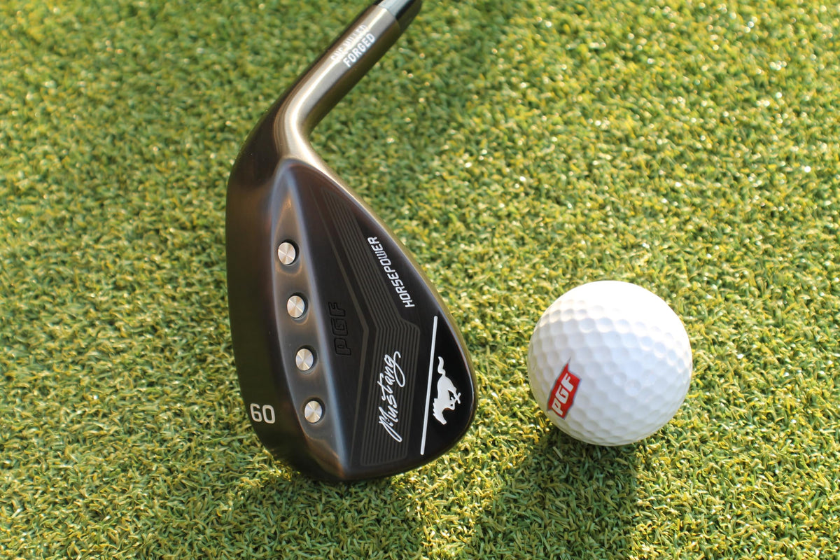PGF Mustang sand wedge excels in bunker play with reliable turf interaction.