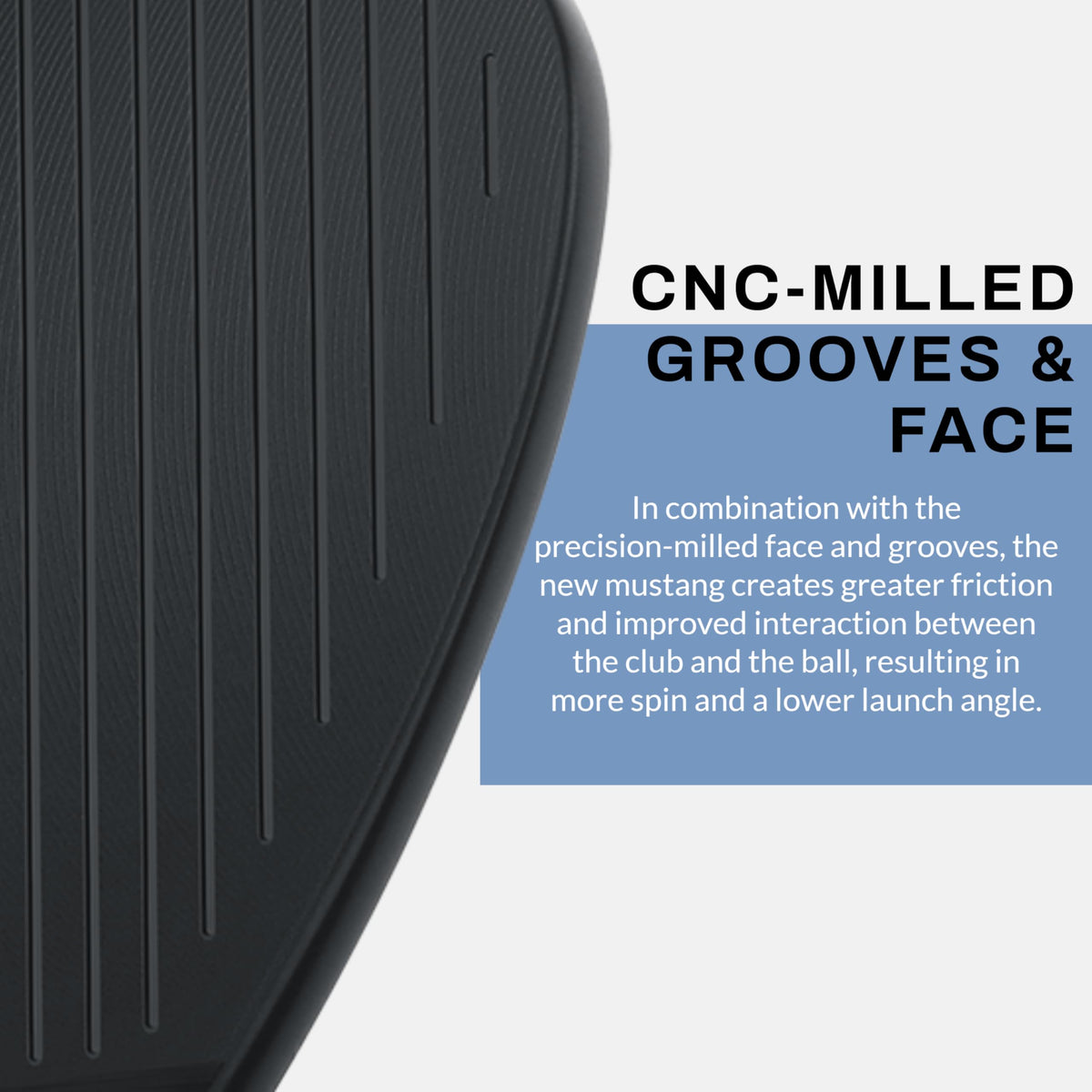 PGF Mustang Sand Wedge blade shape highlighting modified bounce for versatile shots