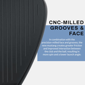 PGF Mustang sand wedge modified bounce supports versatile shots from sand and rough.