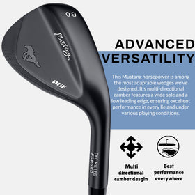 PGF Mustang Sand Wedge sole close-up, fully milled for consistent turf interaction
