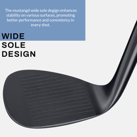 PGF Mustang wedge head highlights toe design for smooth turf engagement