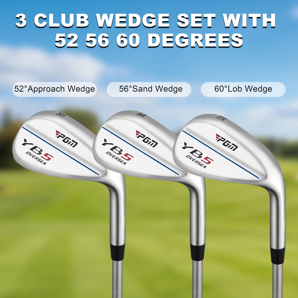 PGM 3-Club Wedge 60° Lob Flop for high loft shots with smooth control.