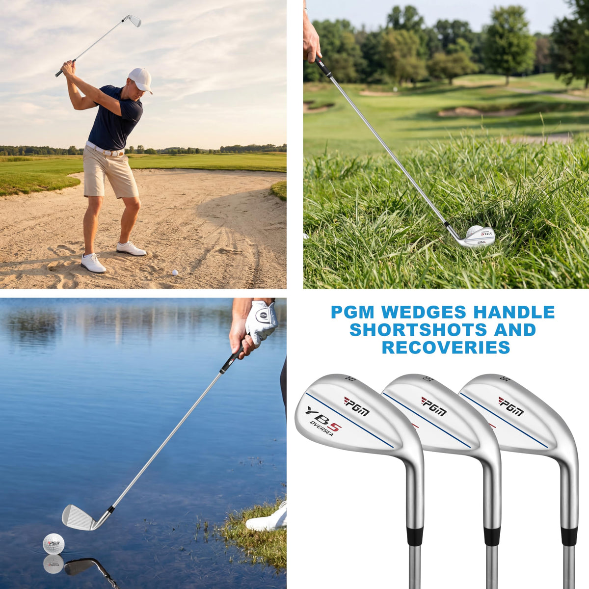 PGM 3-Club Wedge Full-Face Grooves maximize spin and stopping power.