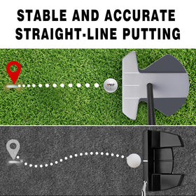 PGM 34 weighted head with high MOI reduces twisting on off-center hits.