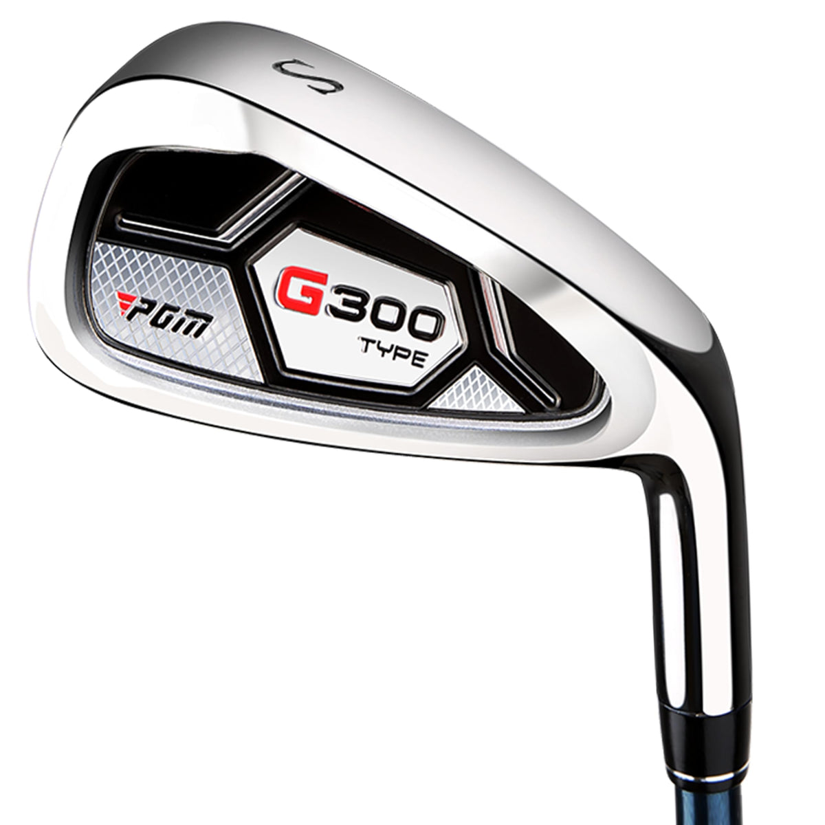 PGM 55° Sand Wedge face closeup shows forgiving concave head design.