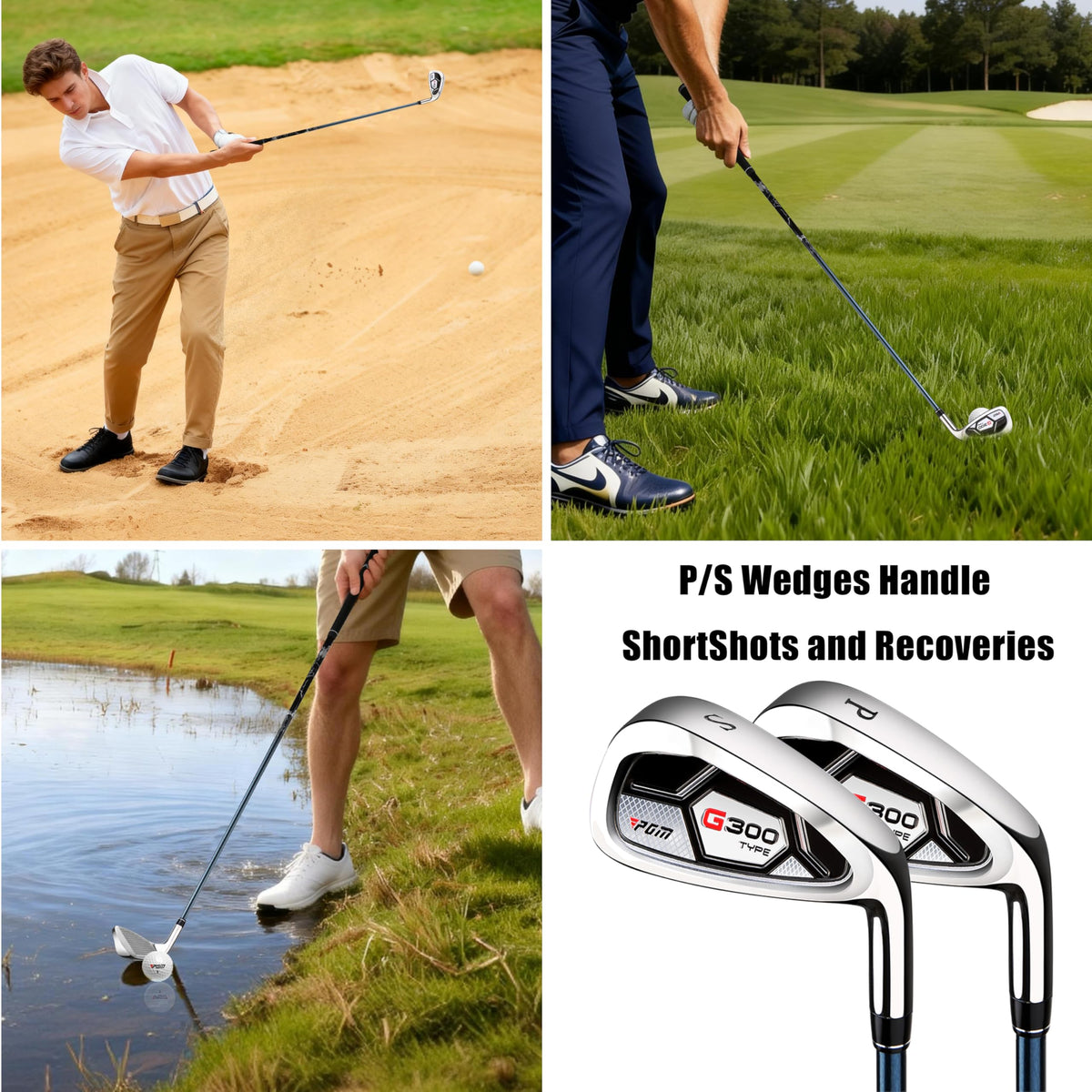 PGM 55° Sand Wedge graphite shaft closeup emphasizing lightweight feel.