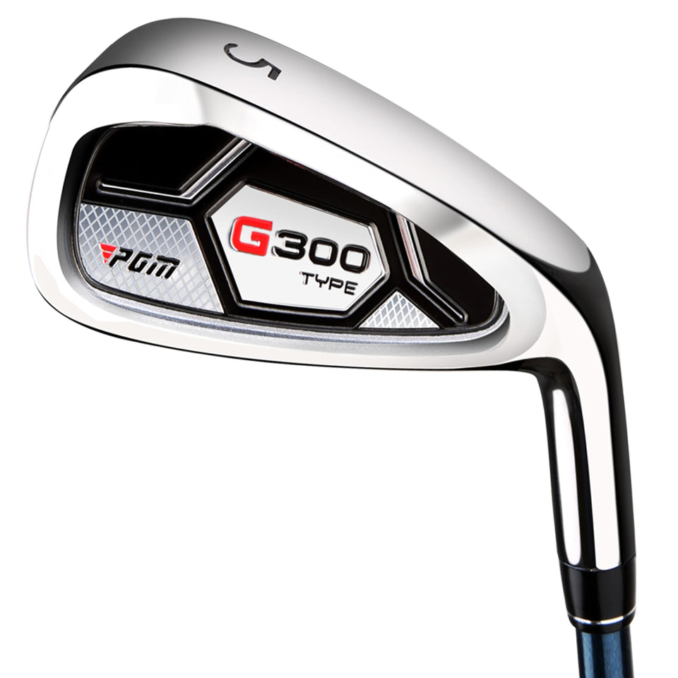 PGM 5 Iron right-handed head close-up showing forgiving cavity back design for consistent contact.