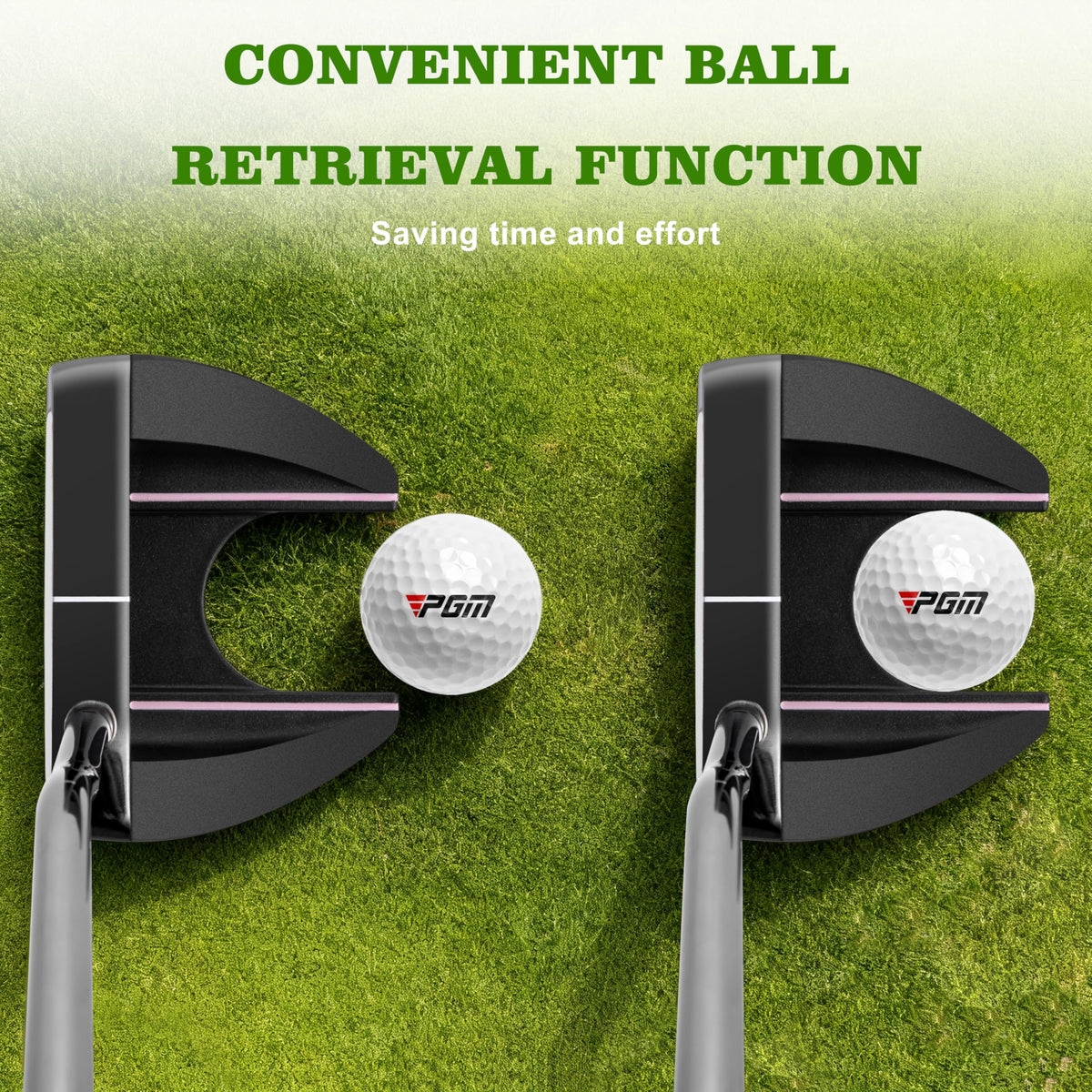 PGM putter with anti-slip grooves for smoother, more consistent rolls.
