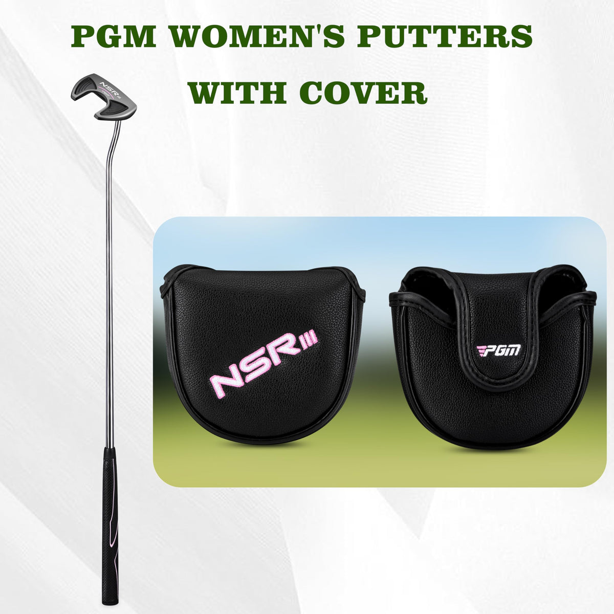 PGM black 33-inch putter shown for on-green practice.