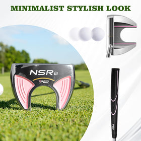 PGM 33-inch women’s mallet putter supports a steady putting path.