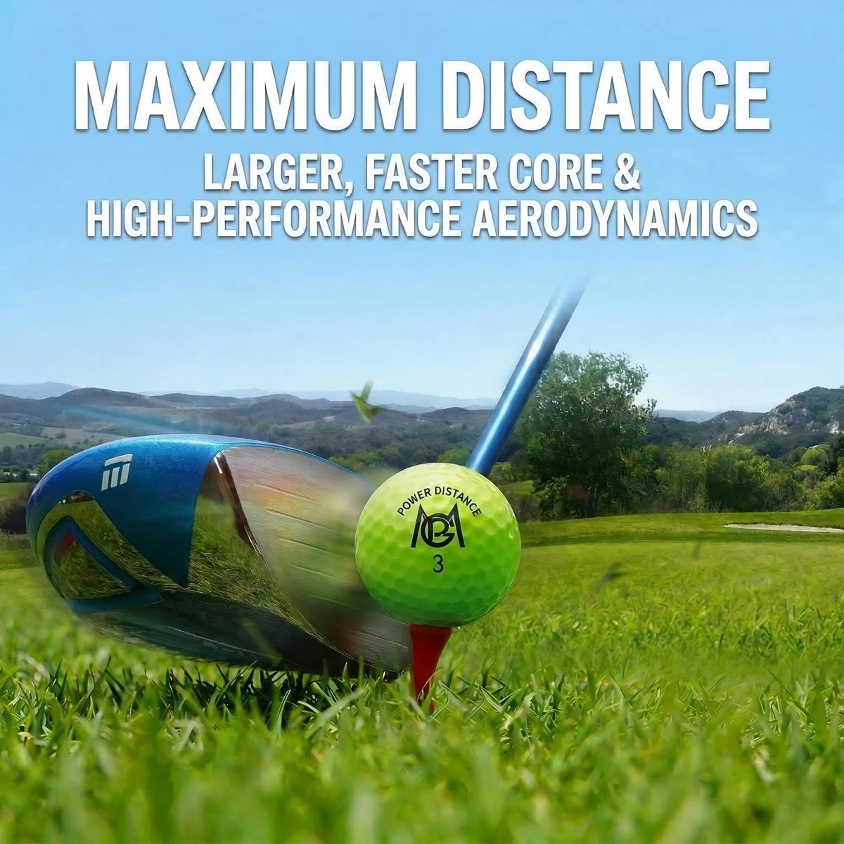 PGM Distance hot pink glossy ball improves spotting in greenside light