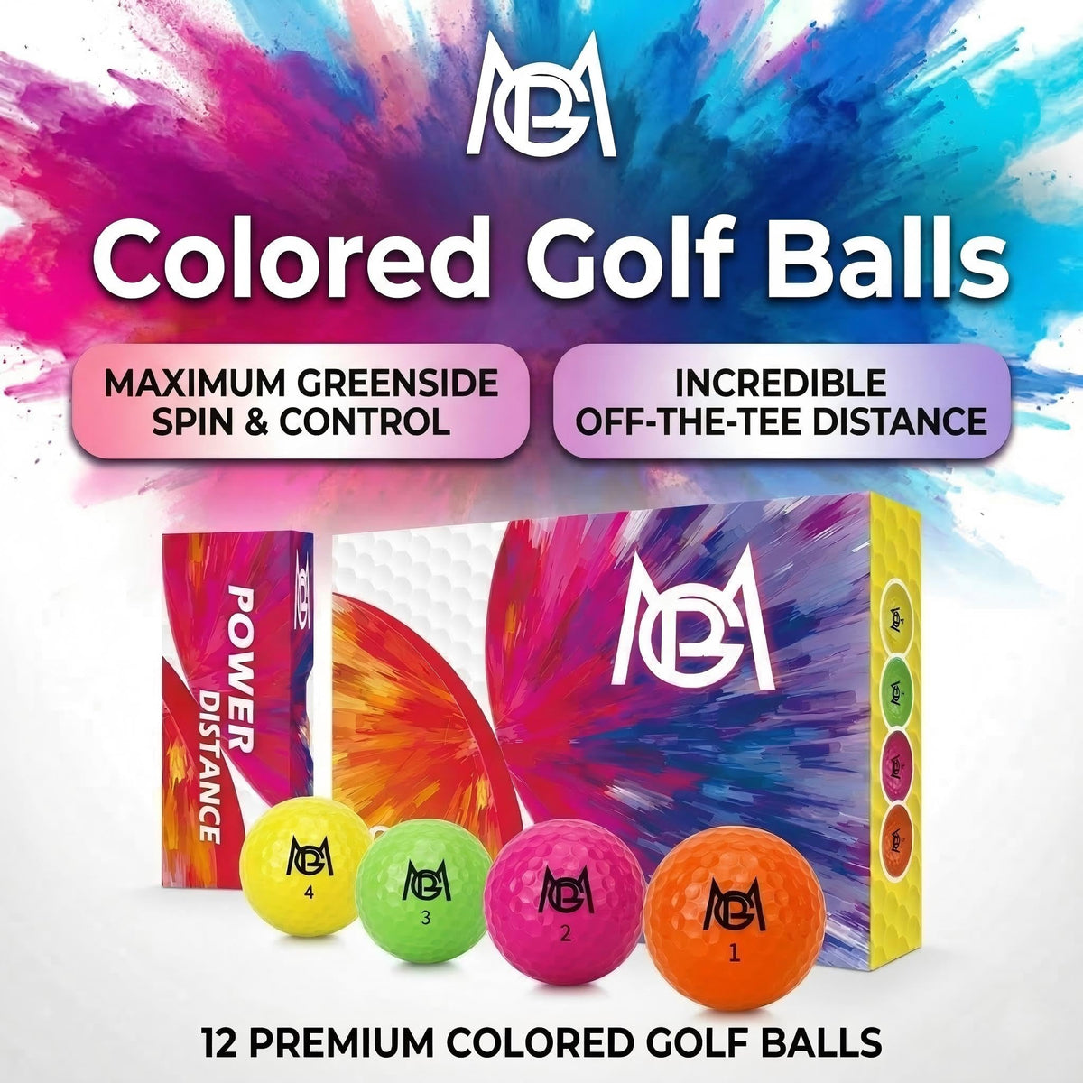 PGM Distance yellow glossy ball with high visibility in bright light