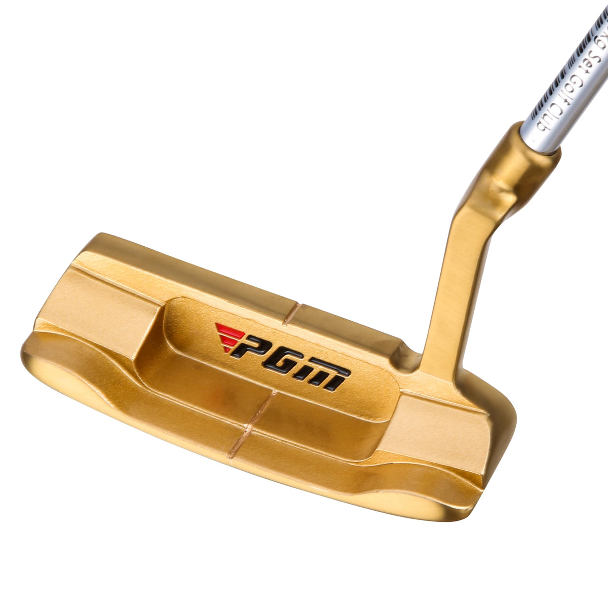 PGM gold finish putter on the green for a stylish, visible look