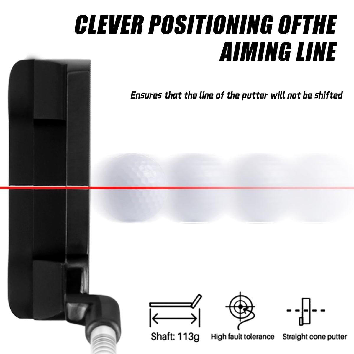 PGM Golf Club Putter alignment line improves aiming accuracy