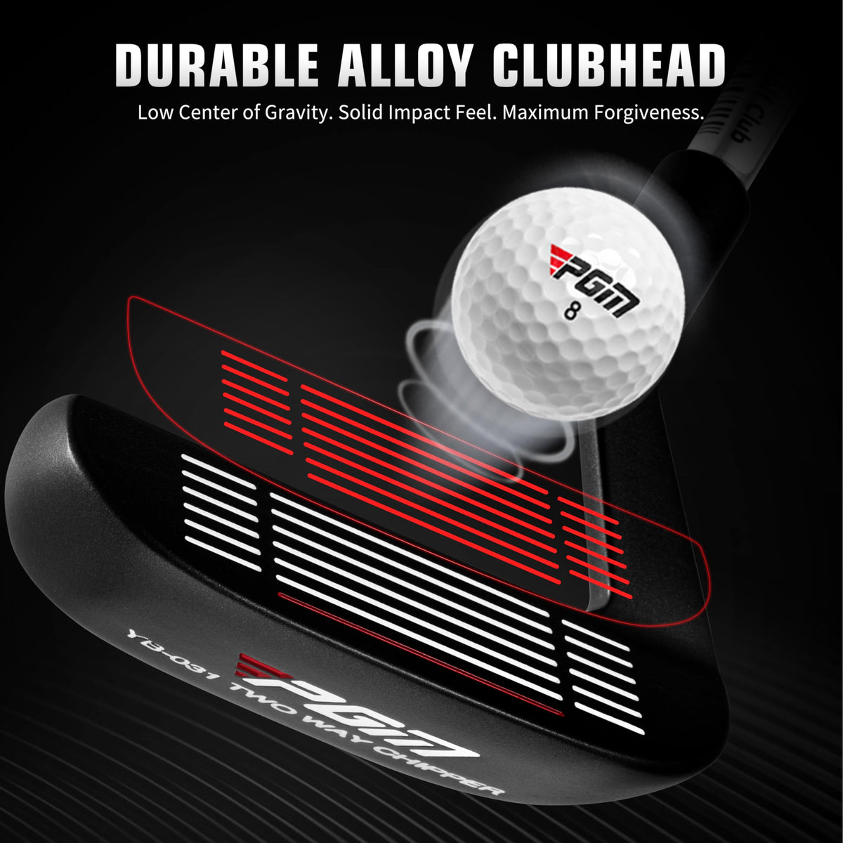 PGM stainless steel head delivers durable, consistent feel