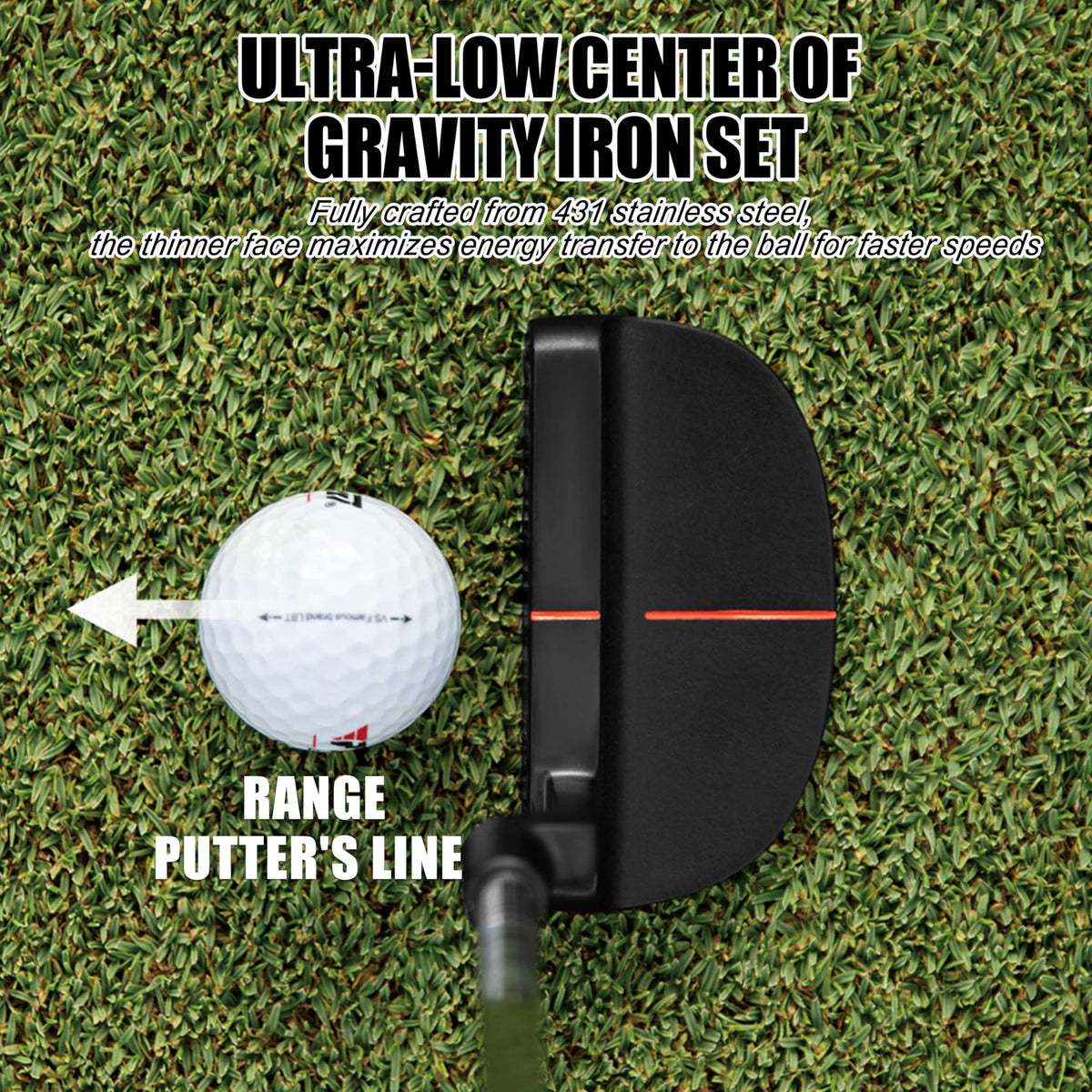 PGM Golf Putter anti-slip grip provides secure hold in any weather.