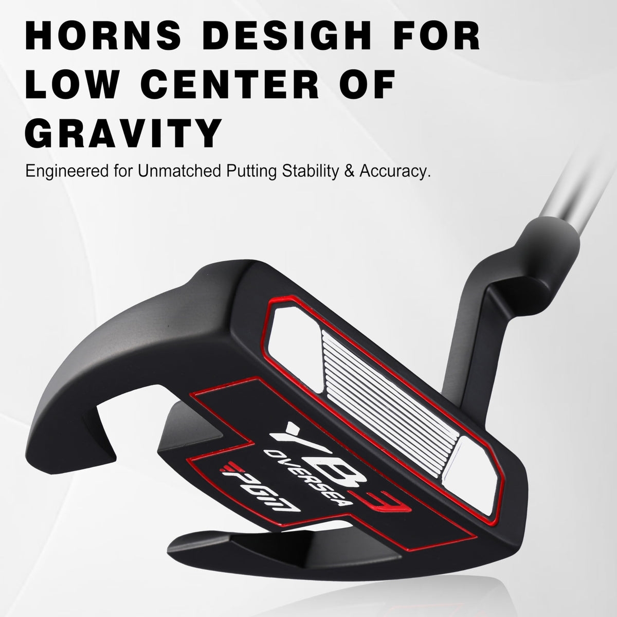 PGM golf putter anti-twist head enhances alignment stability on diverse greens