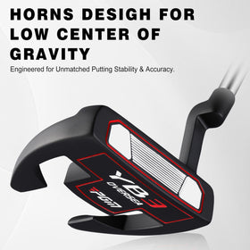 PGM golf putter anti-twist head enhances alignment stability on diverse greens