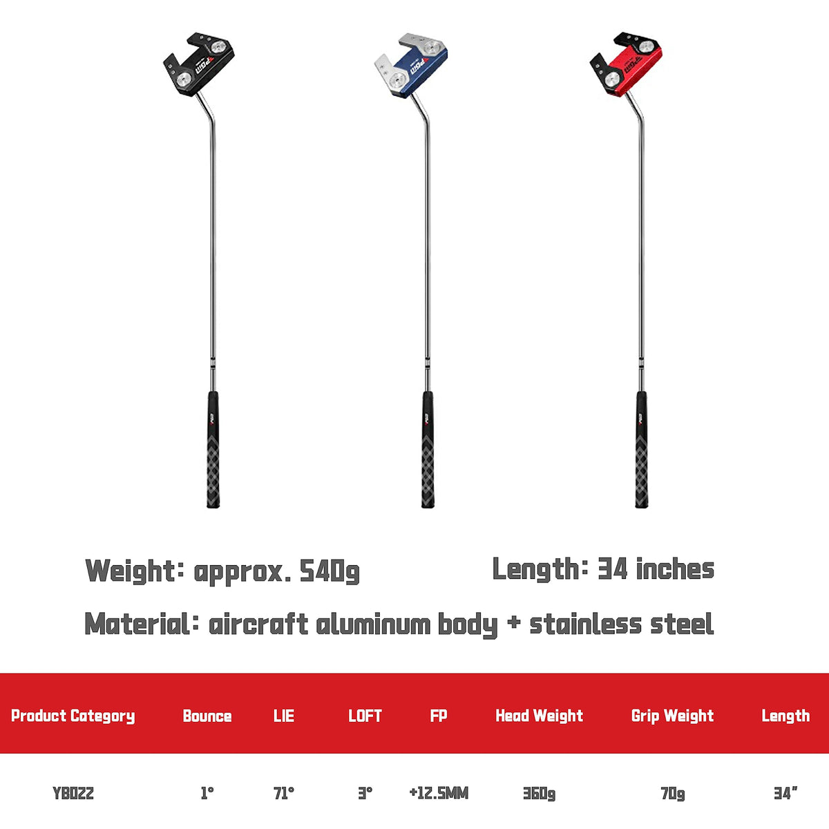 PGM ergonomic grip provides comfortable handling for long sessions on the green