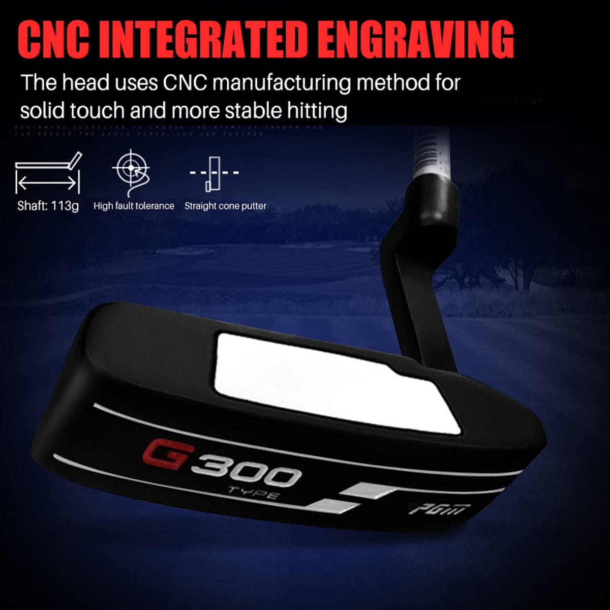 PGM Golf Putter 350g head offers stable balance at impact