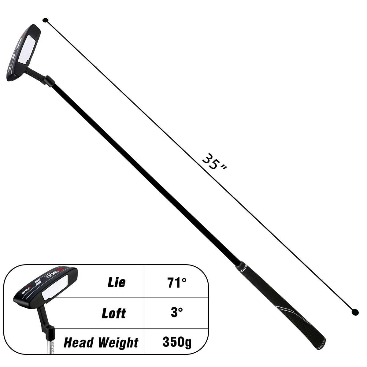 PGM Golf Putter alignment cues boost confidence on the green.