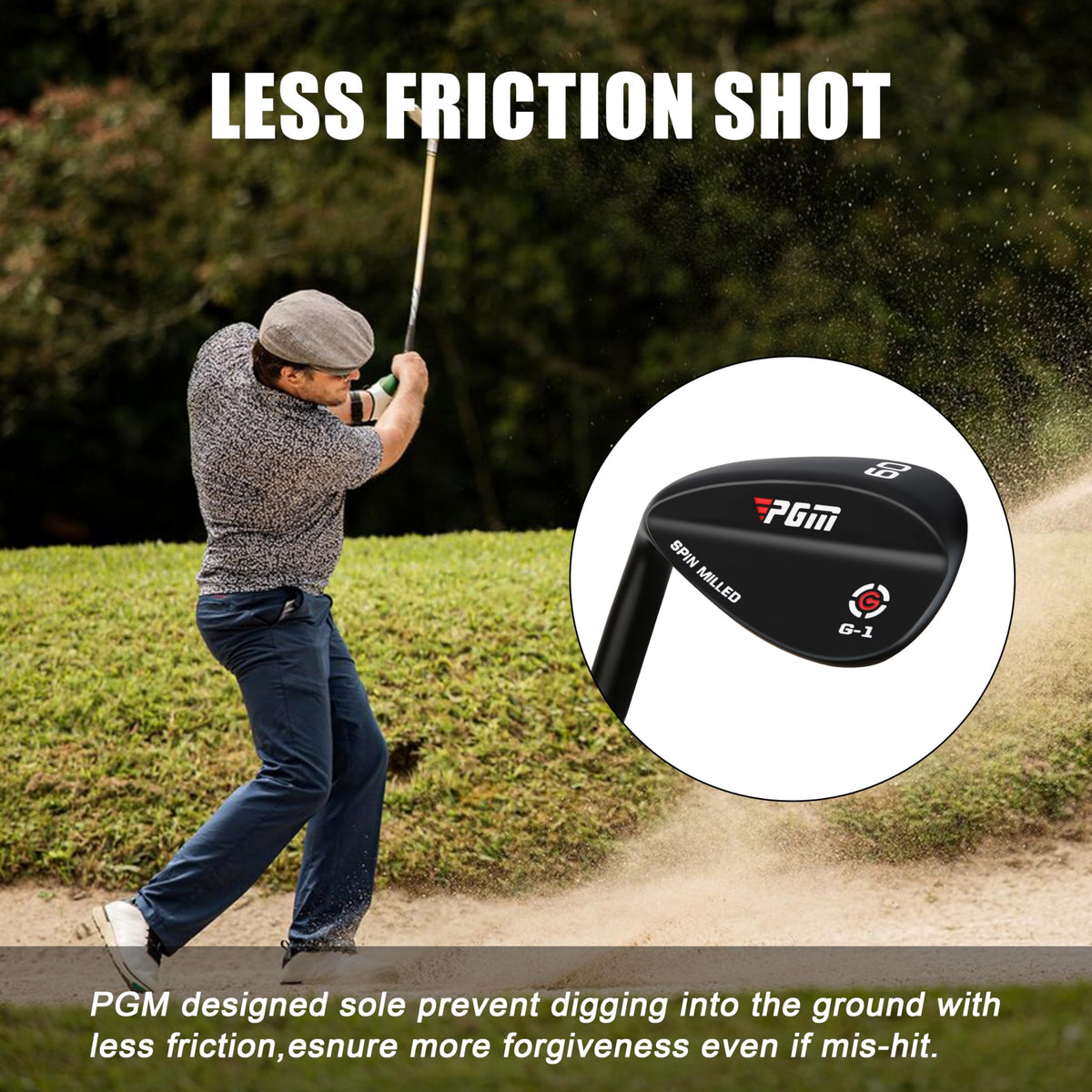PGM Golf wedge 52-degree for backspin and reliable greenside stopping.