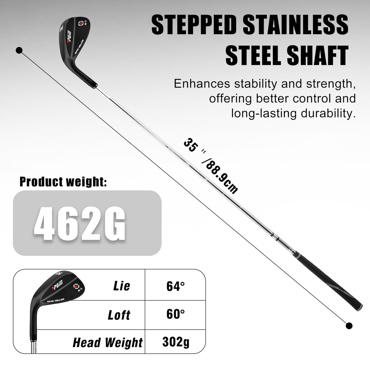 PGM Golf wedge 58-degree promotes soft landings from greenside bunkers.