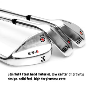PGM wedge balanced stainless shafts for smooth weight transfer.